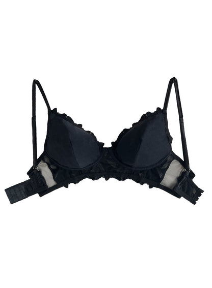 Black Lily Embroidery Post Surgical Bra | Fleur du Mal