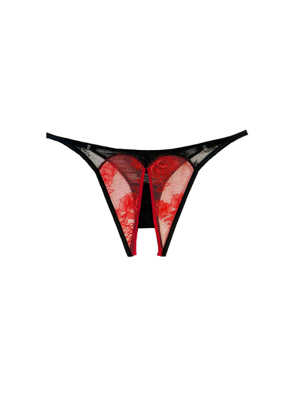 Black Bouquet Lace Ouvert Panty | Fleur du Mal