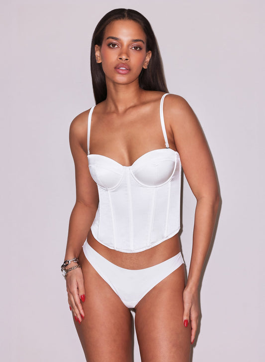Ivory Charlotte Lace Seamless Thong | Fleur du Mal