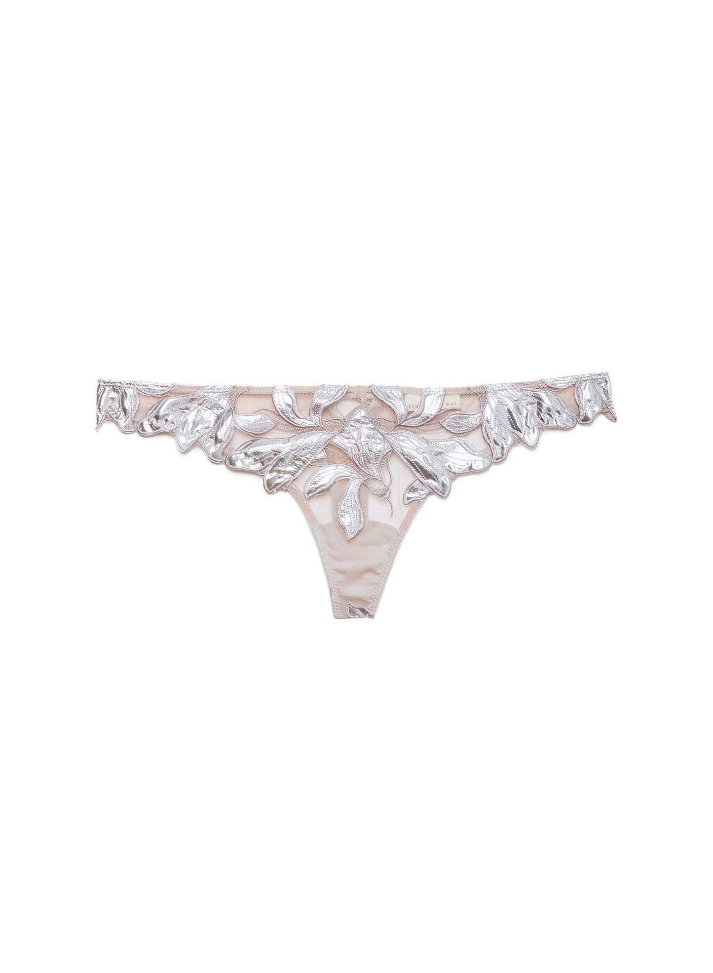 Platinum Lily Embroidery Hipster Thong | Fleur du Mal
