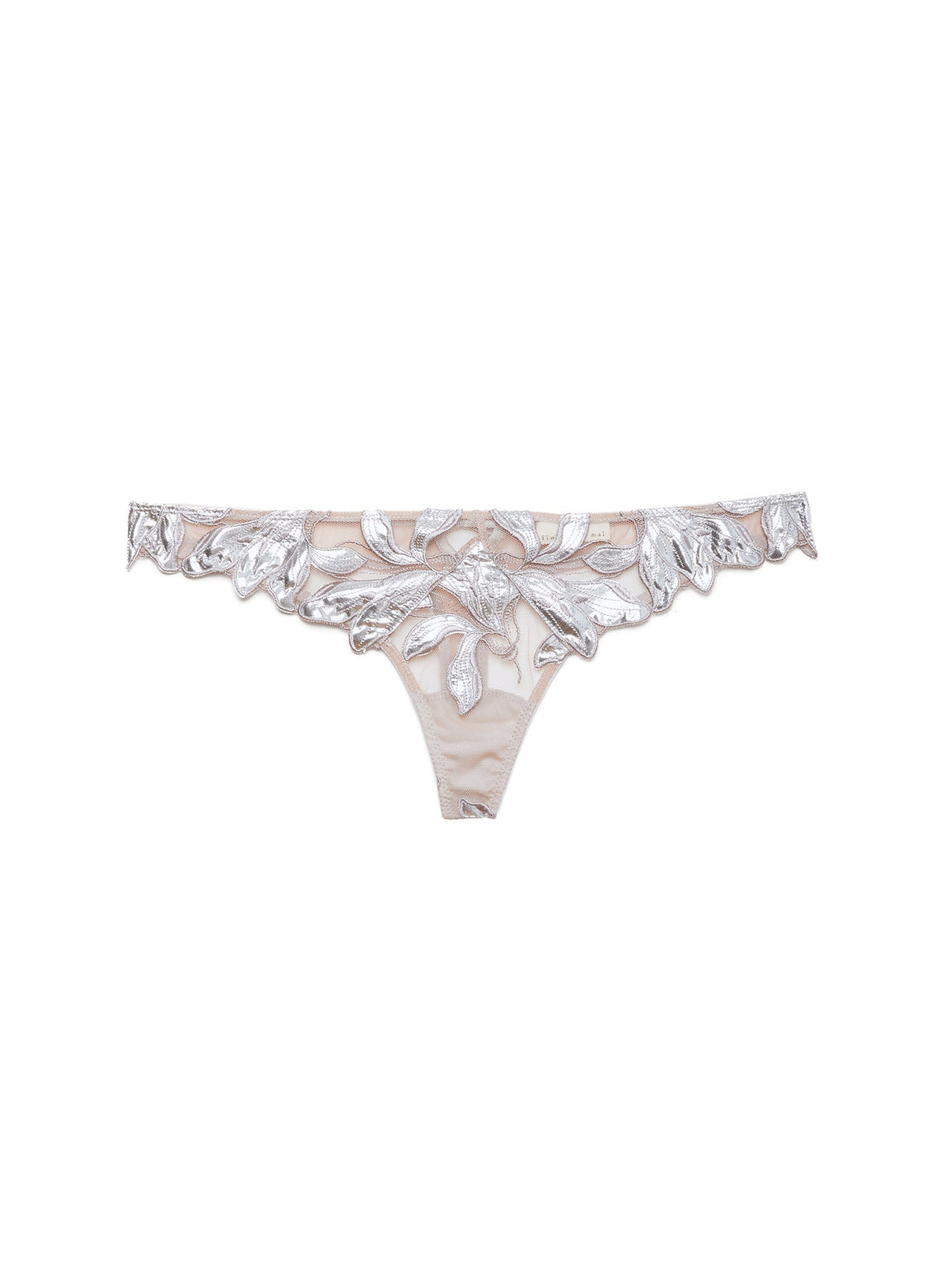 Platinum Lily Embroidery Hipster Thong | Fleur du Mal