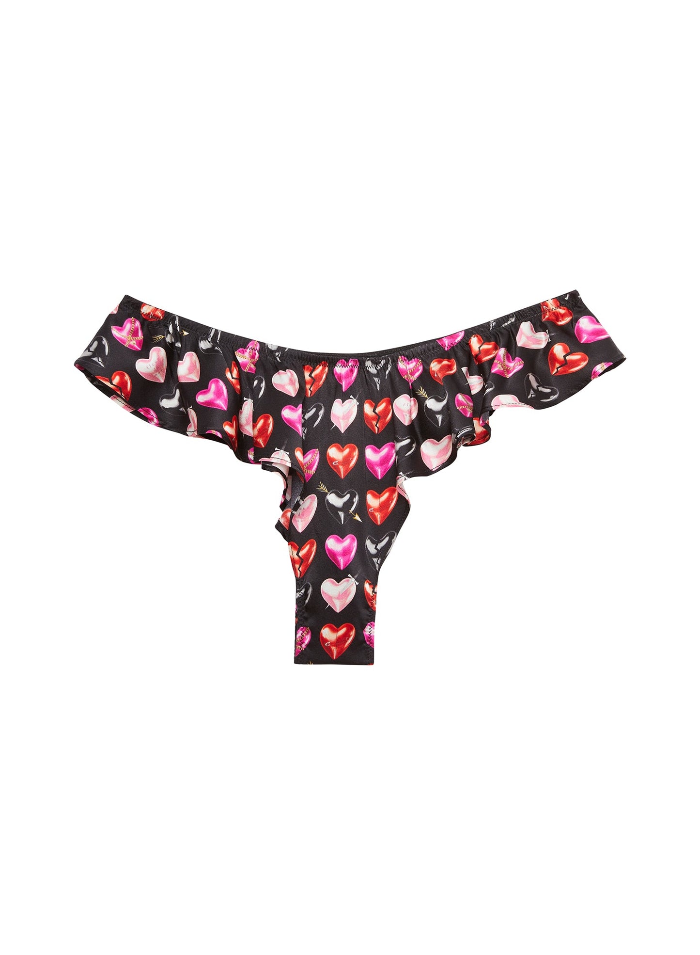 Black Heartbreaker Print Luxe Flutter Panty | Fleur du Mal