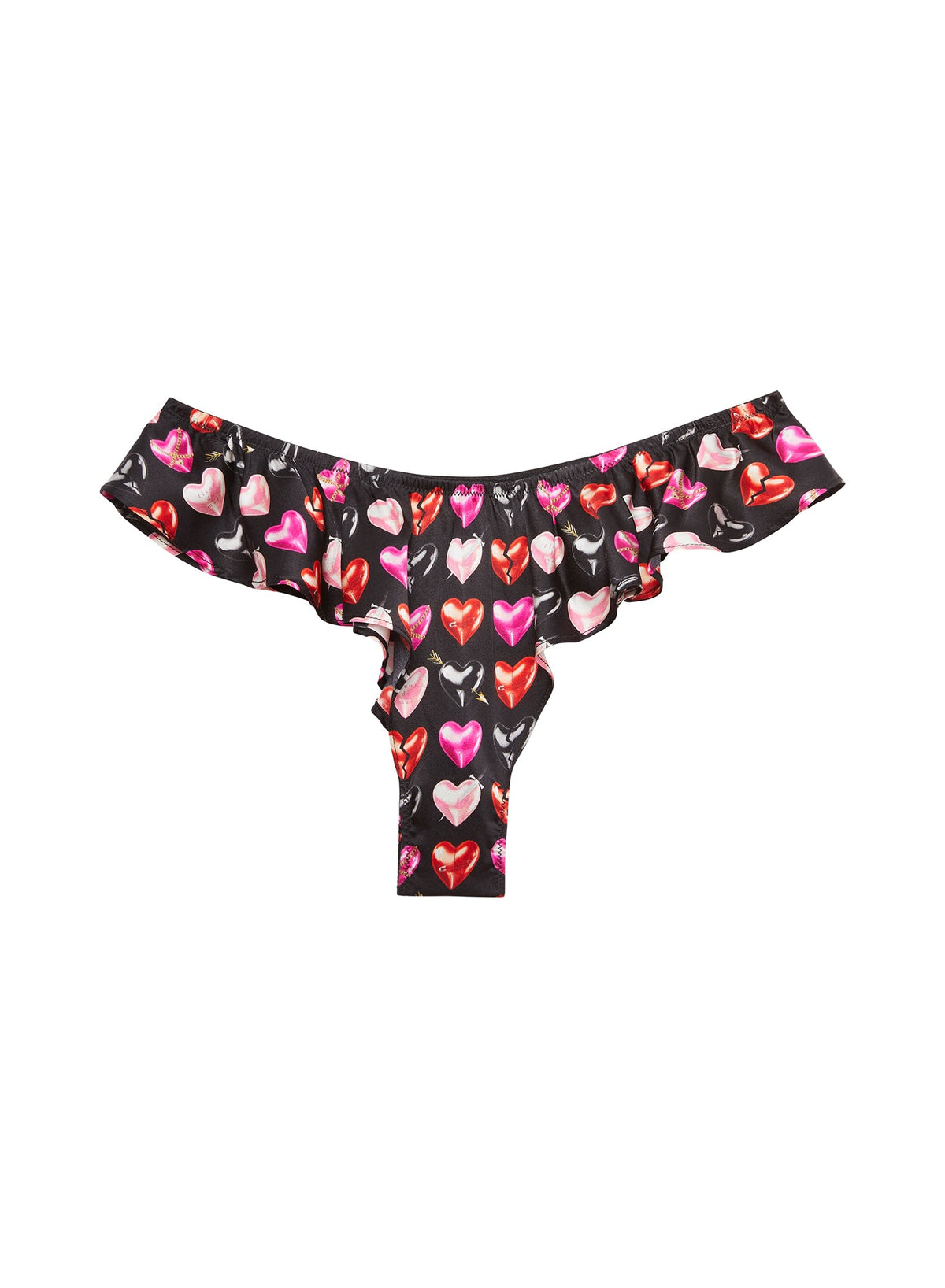 Black Heartbreaker Print Luxe Flutter Panty | Fleur du Mal