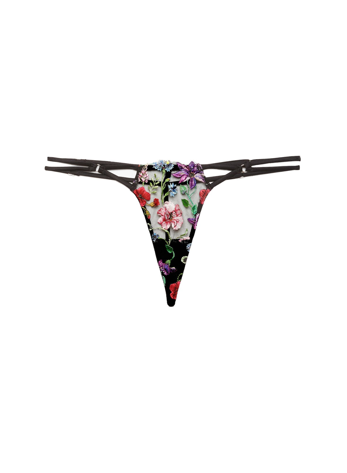Black Wildfleur V-String | Fleur du Mal