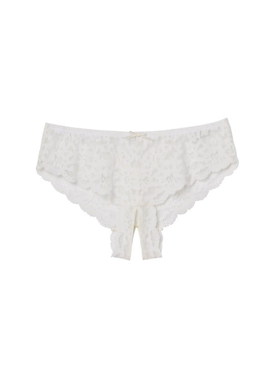 Ivory Charlotte Crotchless Panty | Fleur du Mal