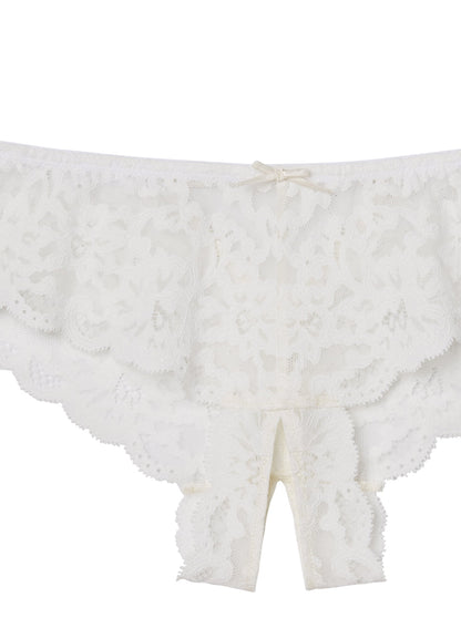 Ivory Charlotte Crotchless Panty | Fleur du Mal