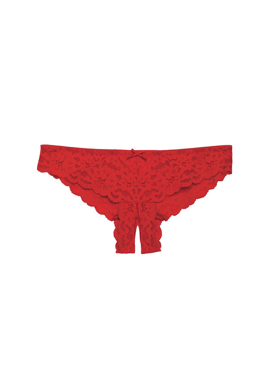 Red Charlotte Crotchless Panty | Fleur du Mal