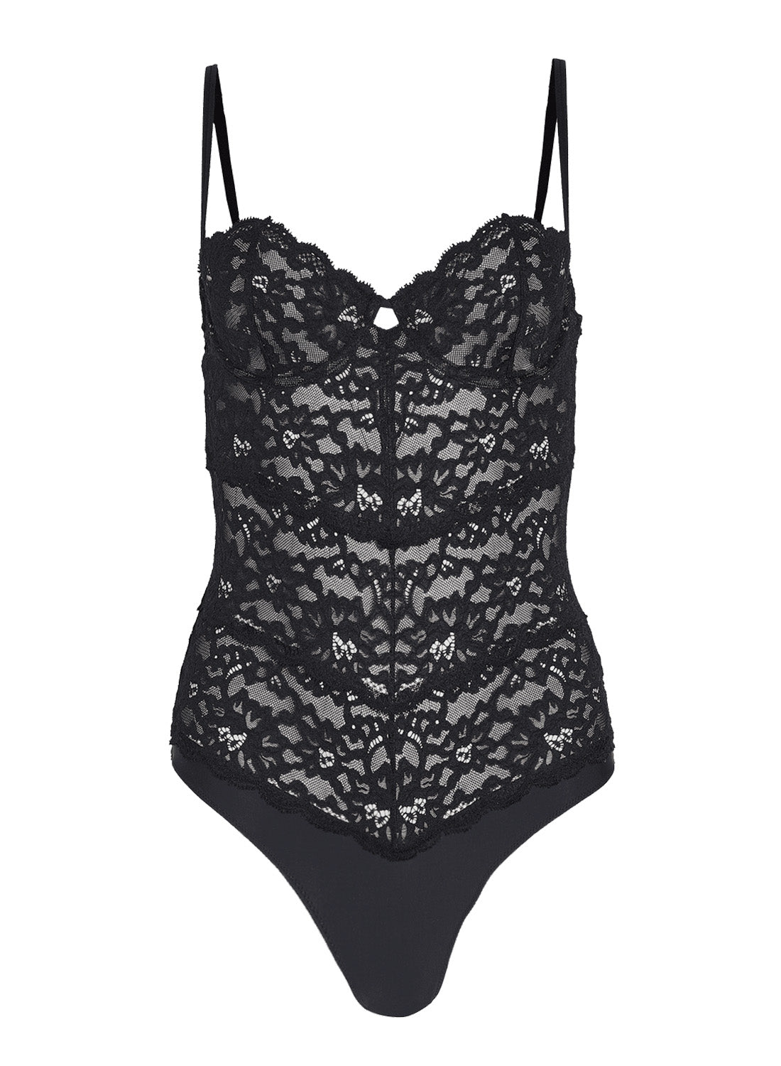 Black Charlotte Balconette Bodysuit | Fleur du Mal