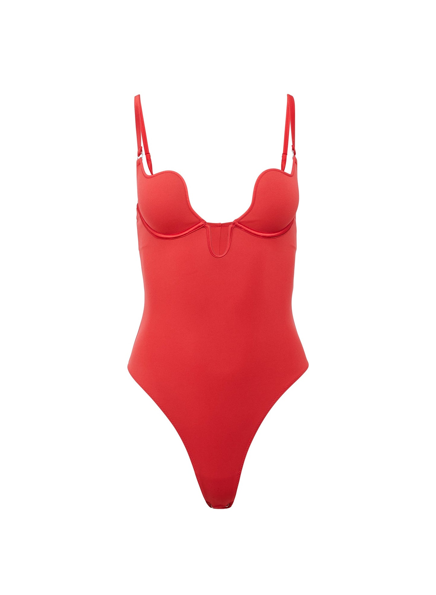 Red Le Stretch Micro Seduce U-Plunge Bodysuit | Fleur du Mal