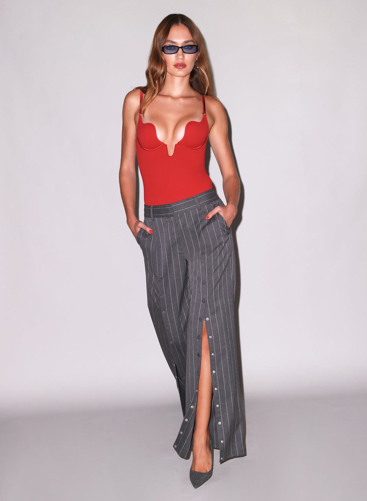 Red Le Stretch Micro Seduce U-Plunge Bodysuit | Fleur du Mal