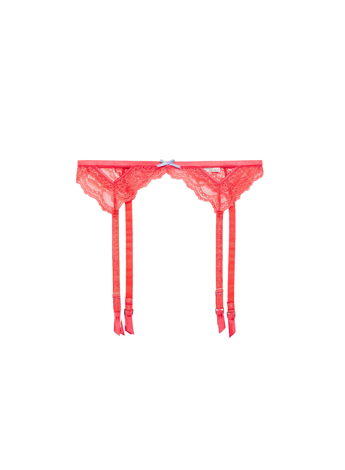 Neon Coral Bianca Lace Garter Belt | Fleur du Mal