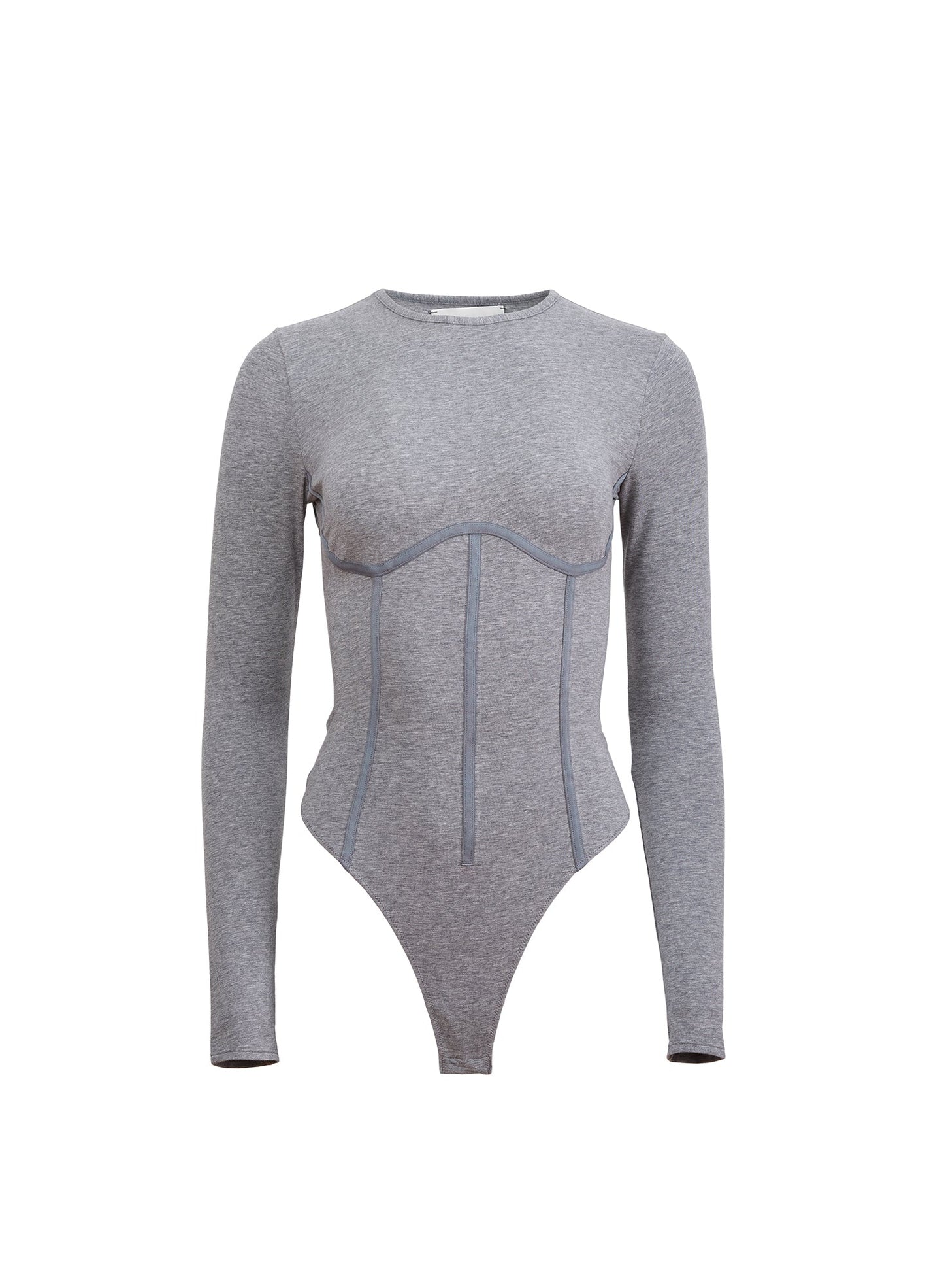 Heather Grey Organic Cotton T-Shirt Bodysuit | Fleur du Mal