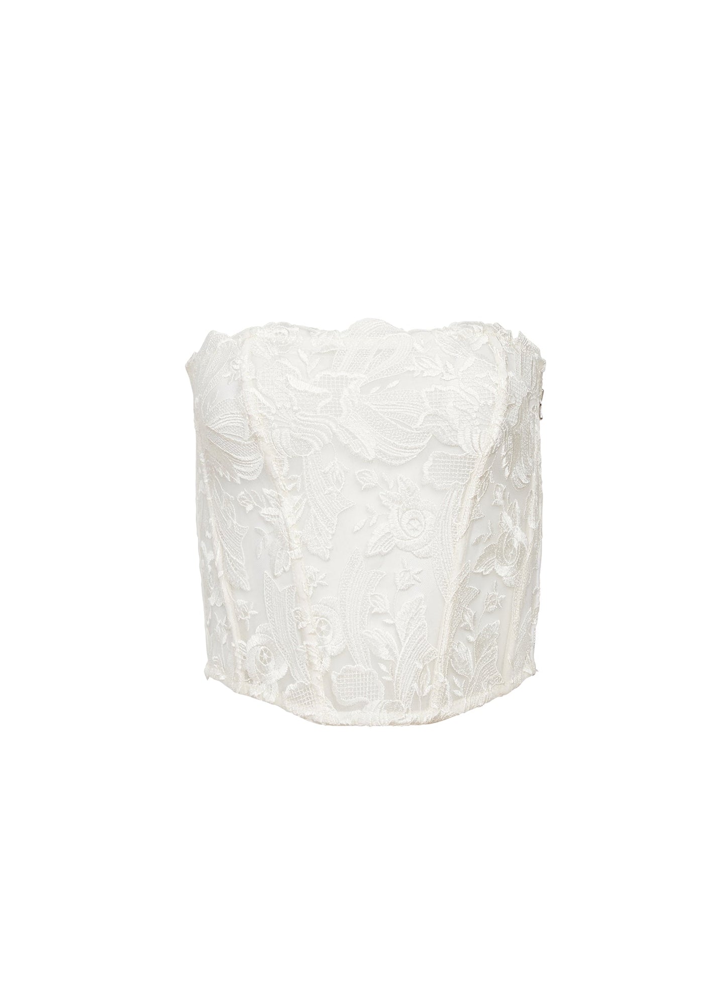 Ivory Lola Bow Embroidery Corset Top | Fleur du Mal