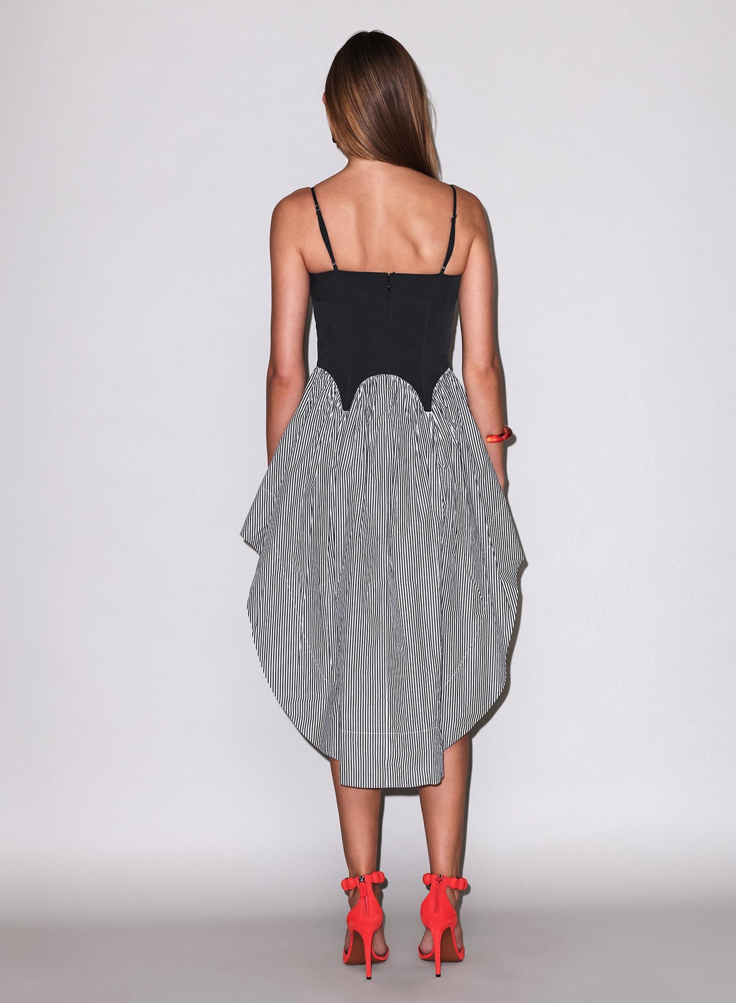 Black Stripe Poplin Corset Dress | Fleur du Mal