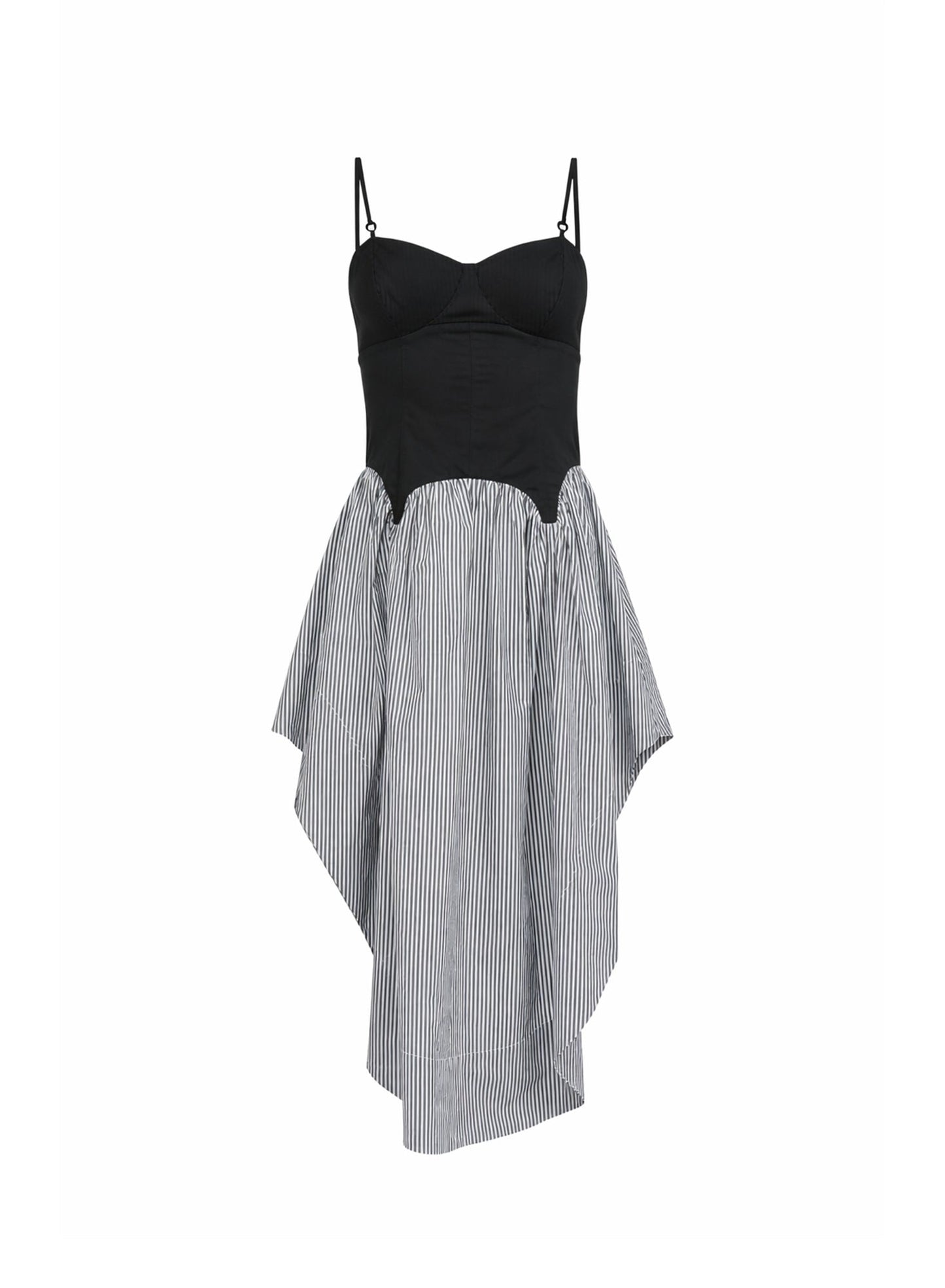 Black Stripe Poplin Corset Dress | Fleur du Mal