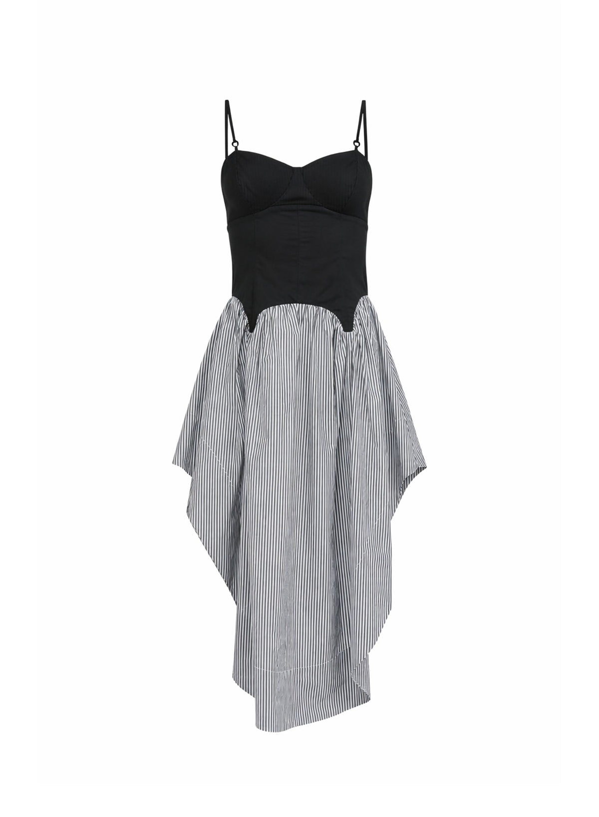 Black Stripe Poplin Corset Dress | Fleur du Mal