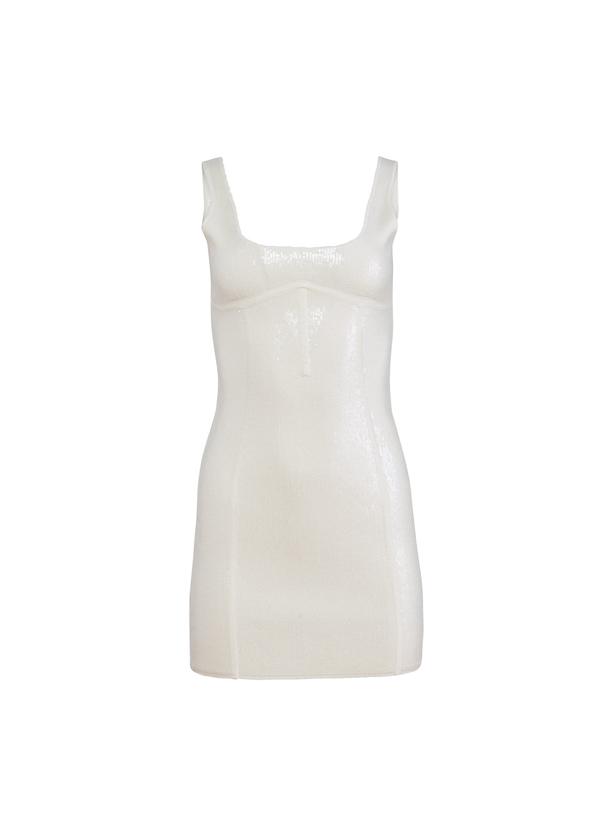 Ivory Sequin Knit Bodycon Dress | Fleur du Mal