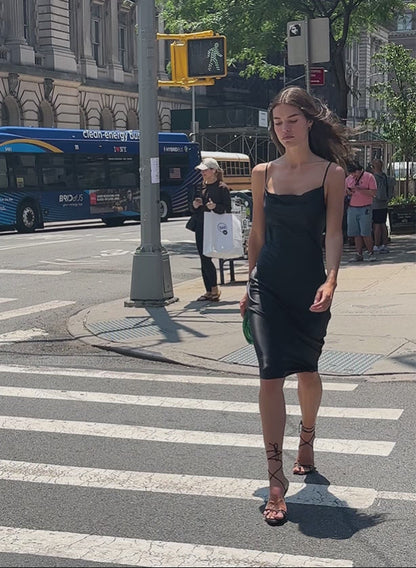 Black Silk Cowl Slip Dress | Fleur du Mal