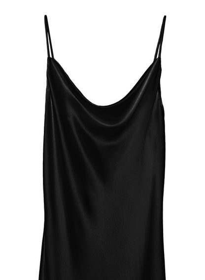 Black Silk Cowl Slip Dress | Fleur du Mal