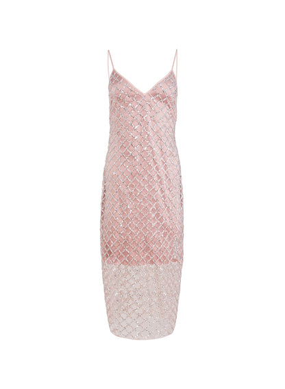 Silver Embellished Midi Dress | Fleur du Mal