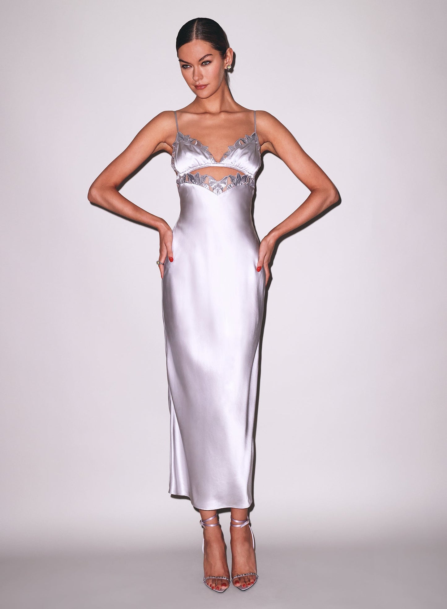 Platinum Lily Embroidery Cutout Slip | Fleur du Mal