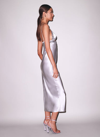Platinum Lily Embroidery Cutout Slip | Fleur du Mal