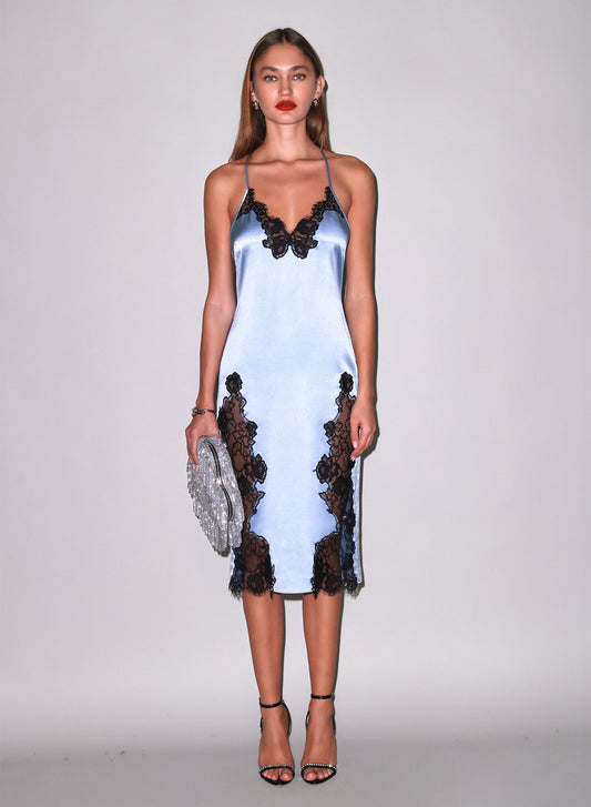 Blue Juliet Lace Applique Slip Dress | Fleur du Mal