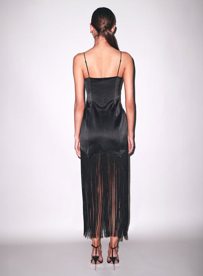 Black Fringe Maxi Dress | Fleur du Mal