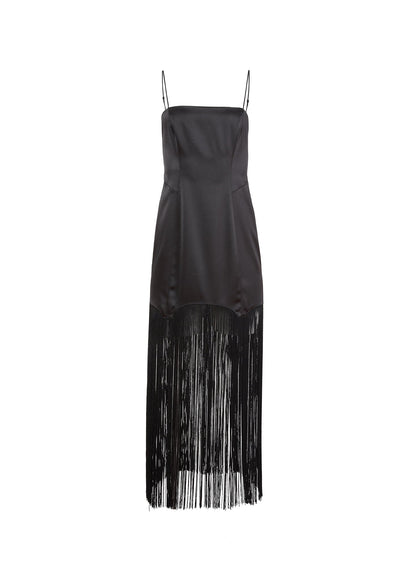 Black Fringe Maxi Dress | Fleur du Mal