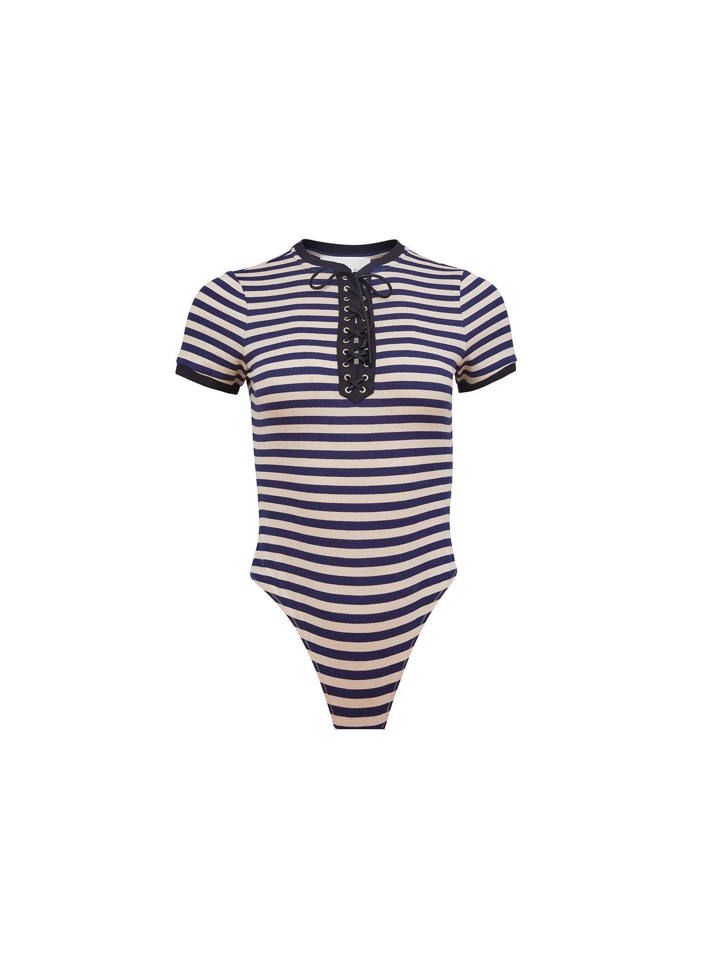 Navy Sand Stripe Ivy Ringer Bodysuit | Fleur du Mal