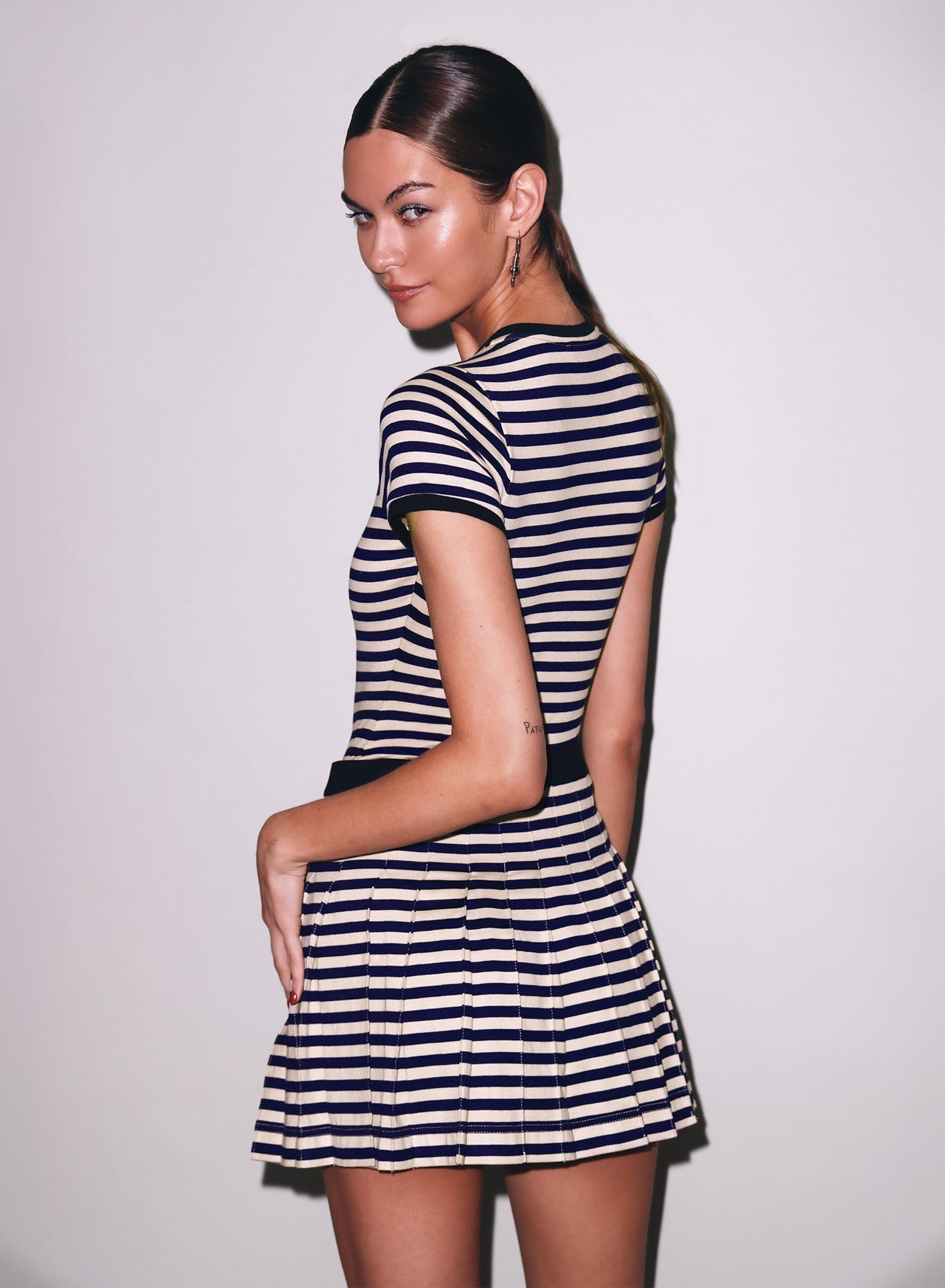 Navy Sand Stripe Ivy Ringer Bodysuit | Fleur du Mal