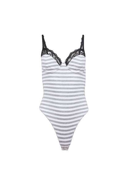 Stone Stripe Ivy Lace Bodysuit | Fleur du Mal