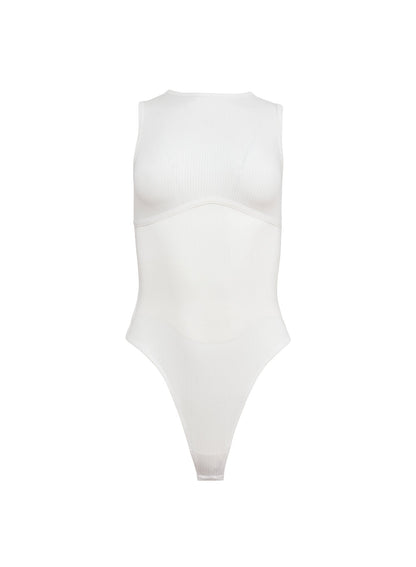 Ivory Hourglass Rib Bodysuit | Fleur du Mal