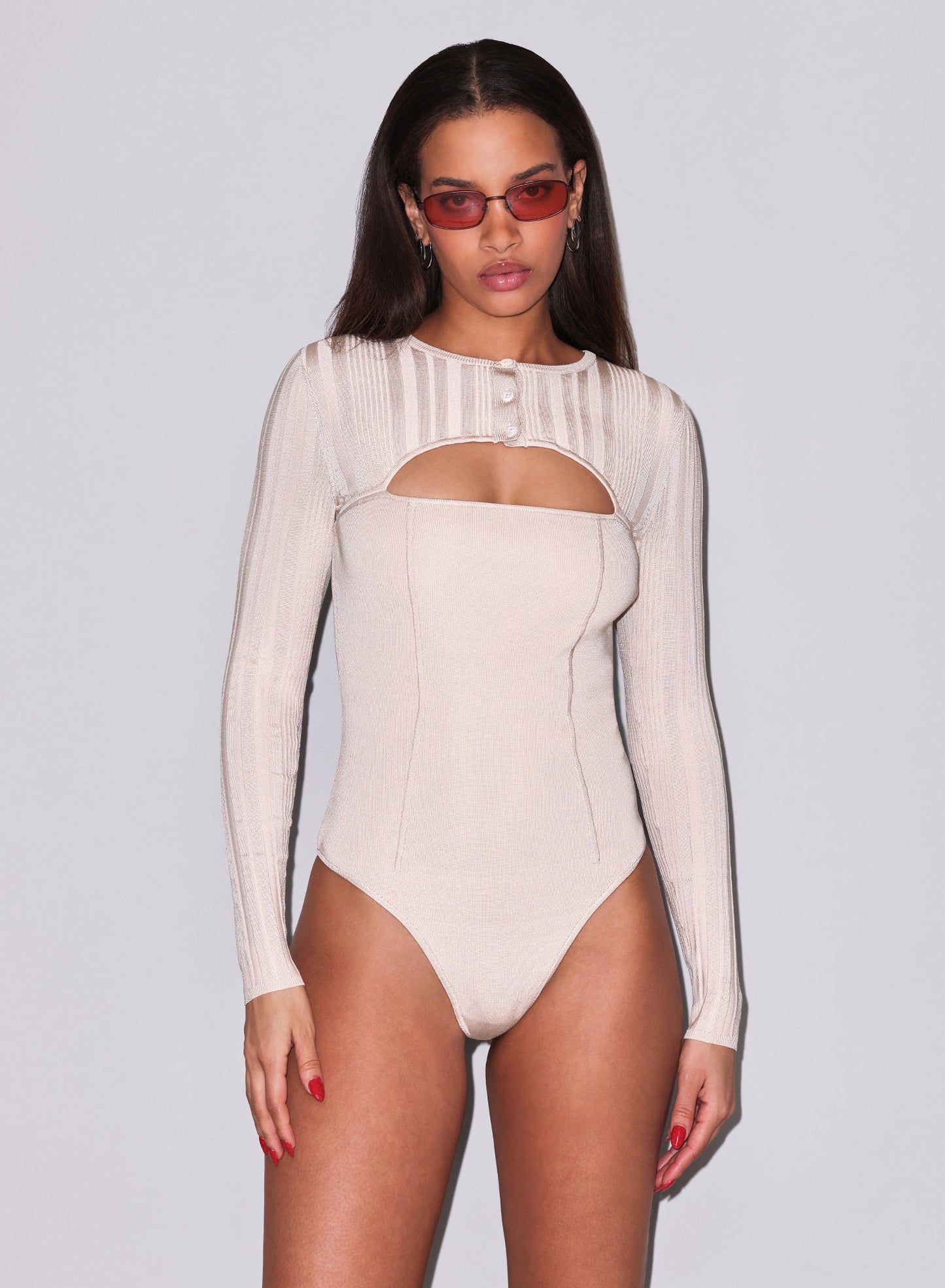 Tan Rib Shrug Bodysuit | Fleur du Mal