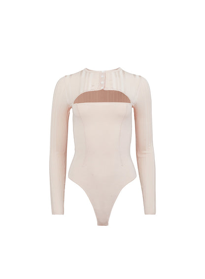 Tan Rib Shrug Bodysuit | Fleur du Mal