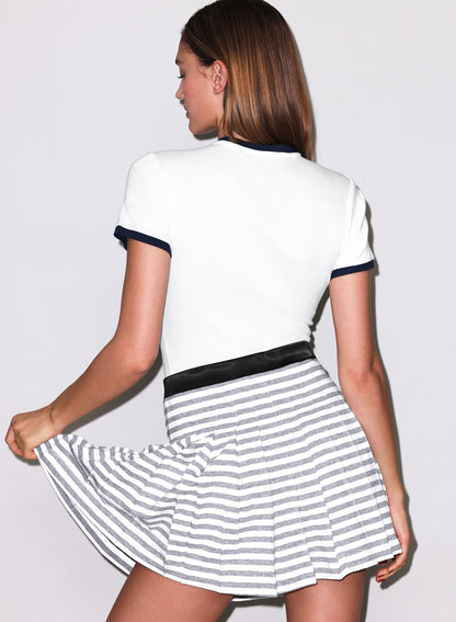Stone Stripe Ivy Pleated Skirt | Fleur du Mal
