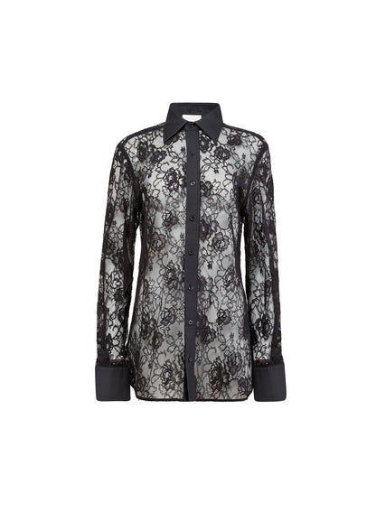 Black Juliet Lace Button Down | Fleur du Mal