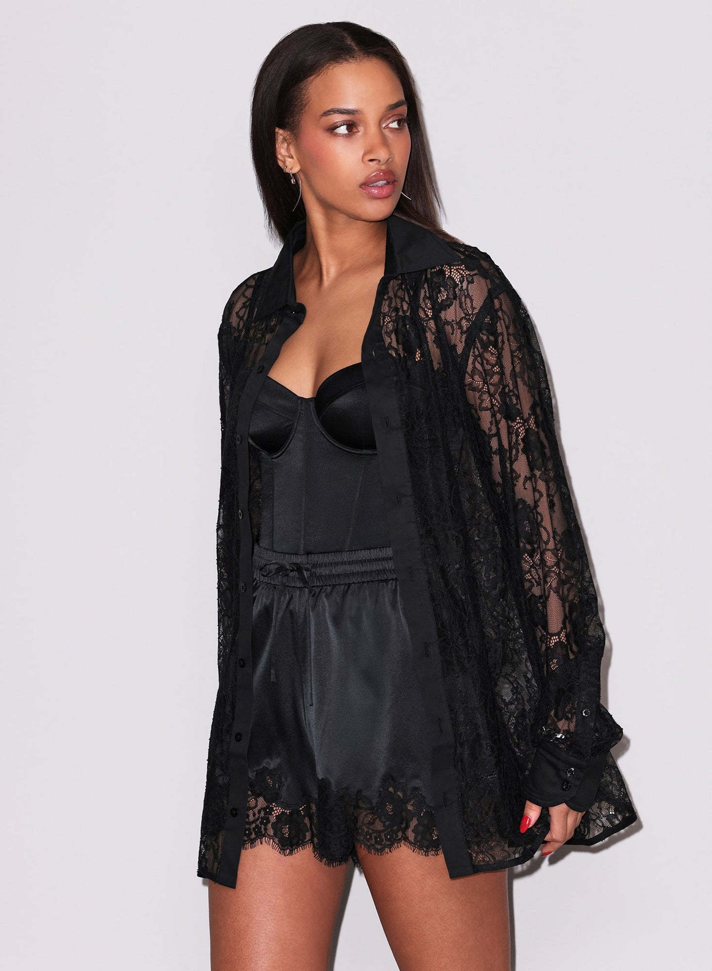 Black Juliet Lace Button Down | Fleur du Mal