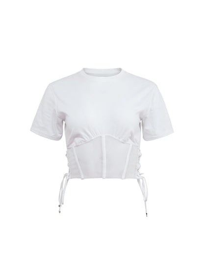 Ivory Sabrina Corset T-Shirt | Fleur du Mal
