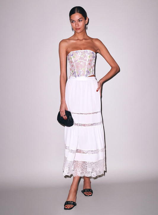 Ivory Juliet Lace Maxi Skirt | Fleur du Mal