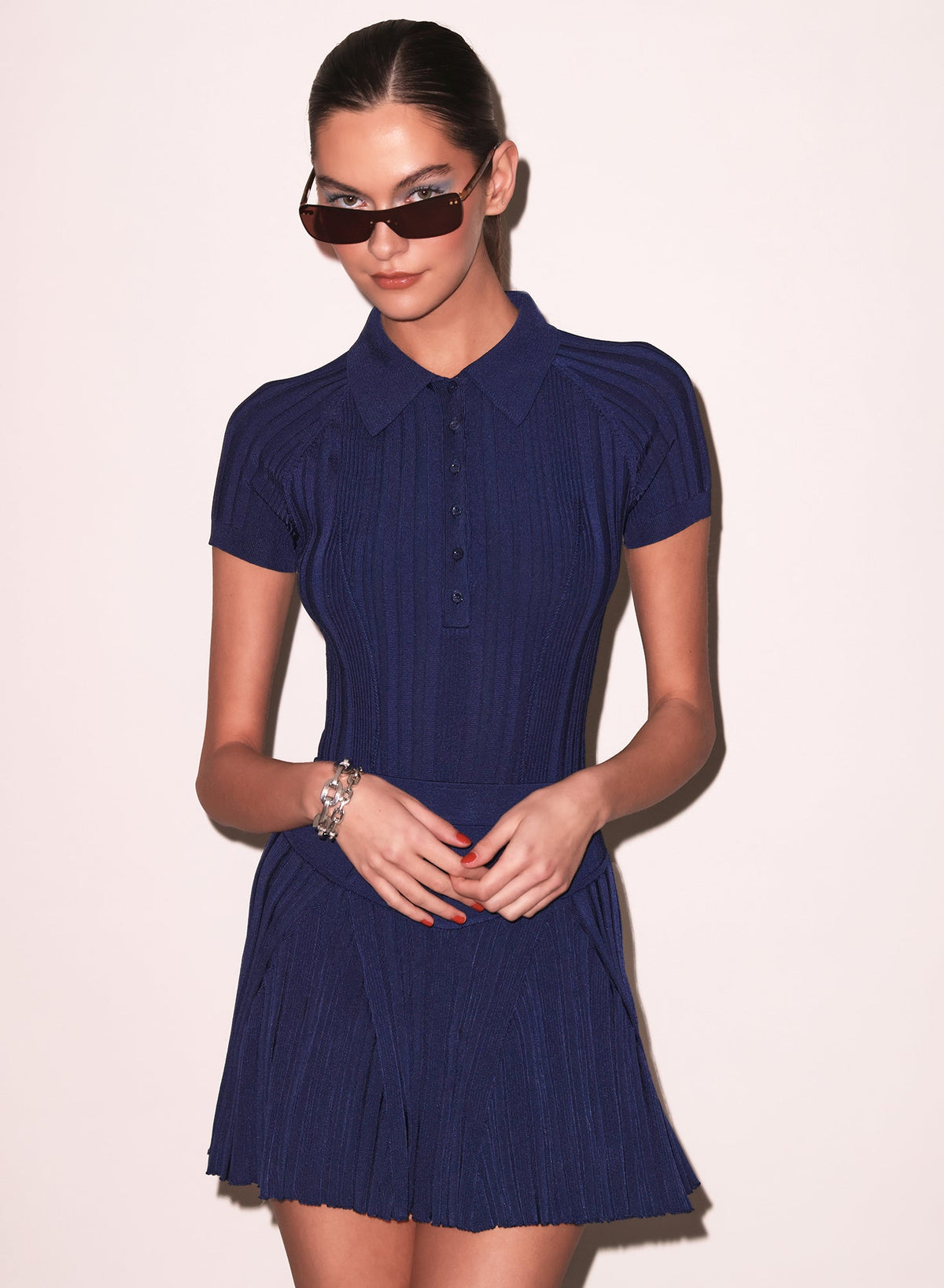 Night Sky Rib Flared Skirt | Fleur du Mal