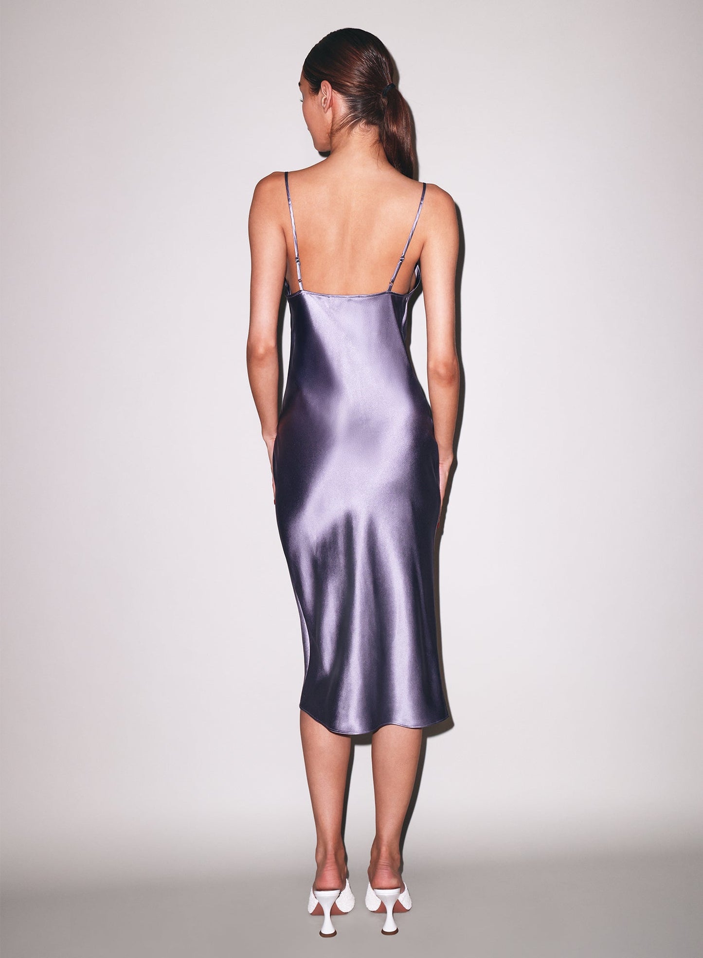 Lavender Smoke Silk Cowl Slip Dress | Fleur du Mal