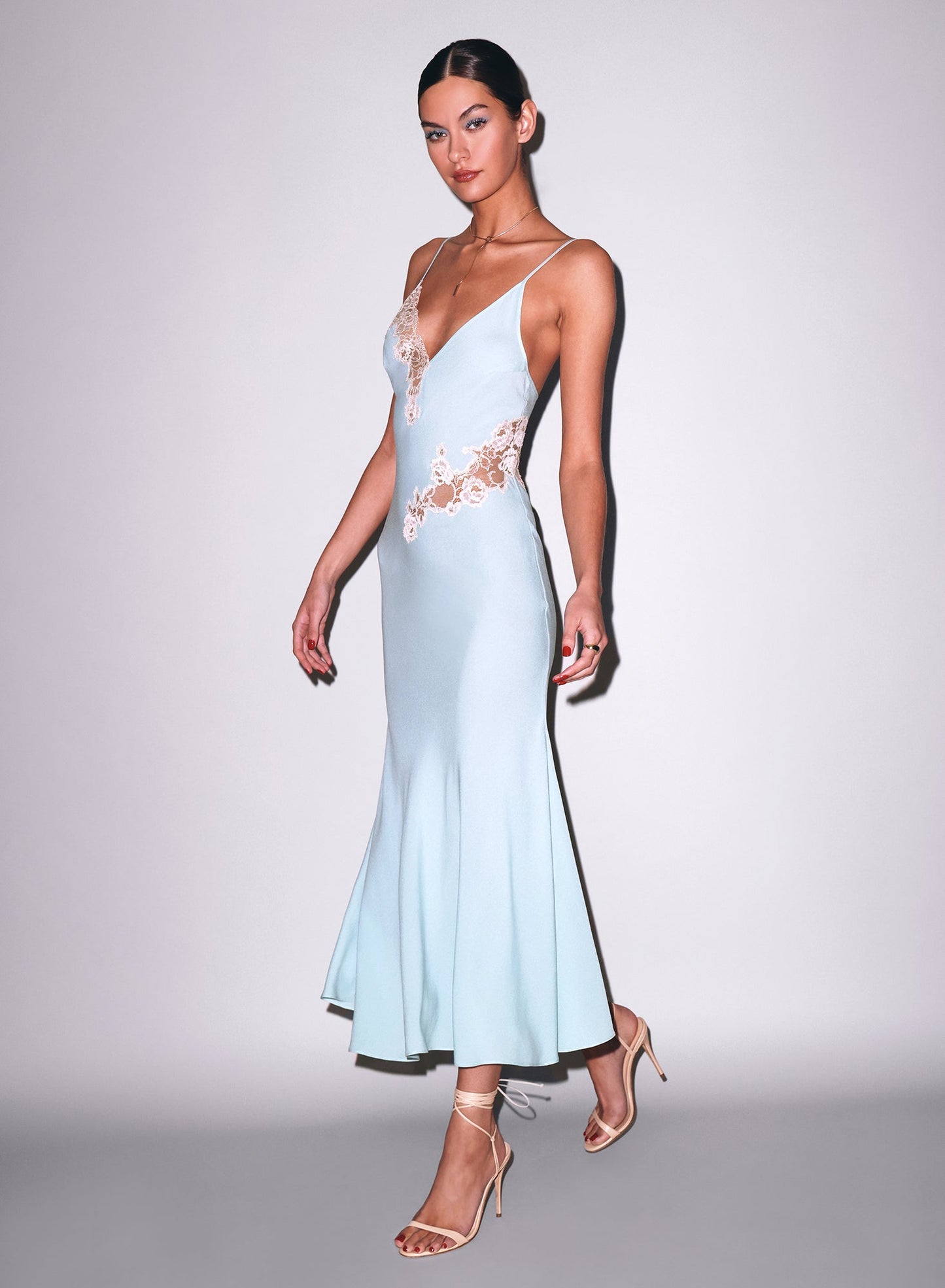 Frosted Mint Juliet Lace Maxi Dress | Fleur du Mal