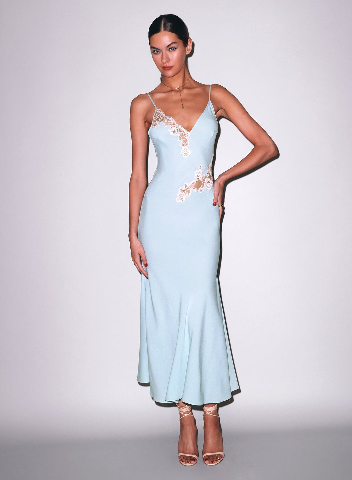 Frosted Mint Juliet Lace Maxi Dress | Fleur du Mal