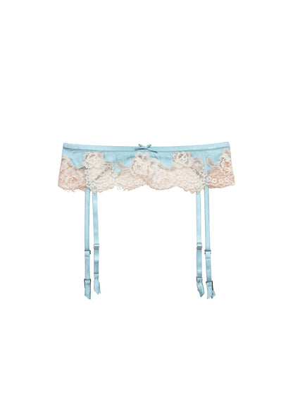 Frosted Mint Juliet Lace Garter Belt | Fleur du Mal