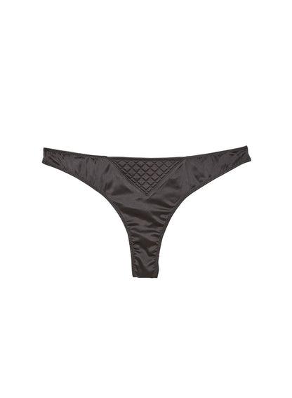 Black Quilted Luxe Thong | Fleur du Mal