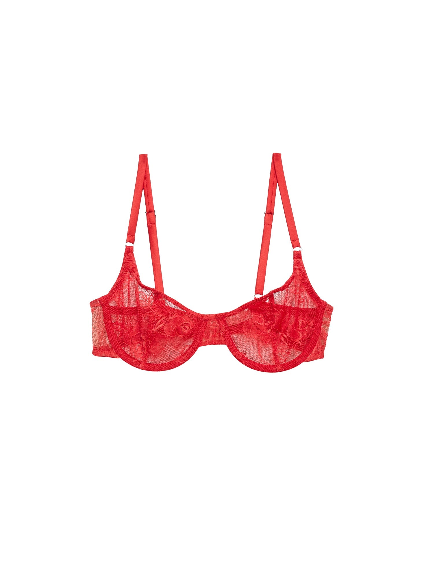 Rouge Bouquet Lace Scooped Balconette Bra | Fleur du Mal