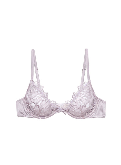 Lilac Whitney Embroidery Demi Bra | Fleur du Mal