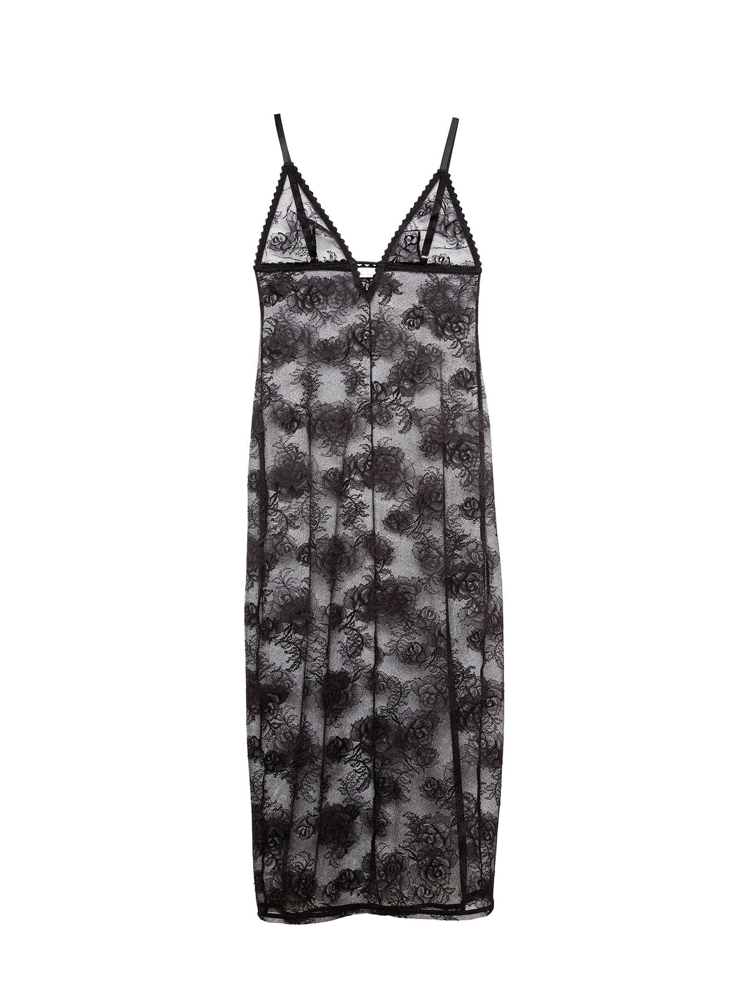 Black Long Bouquet Lace Slip | Fleur du Mal