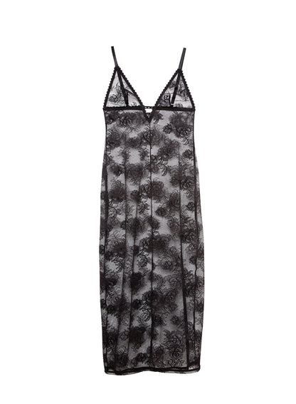 Black Long Bouquet Lace Slip | Fleur du Mal